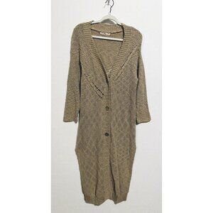 Natural Life Cardigan Sweater Womens XS/S Brown Long Line Cable Knit Cozy Comfy